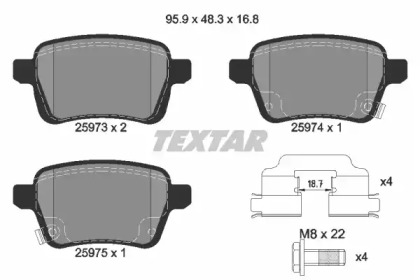 Комплект тормозных колодок TEXTAR 2597301