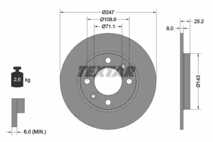 Тормозной диск TEXTAR 92055000