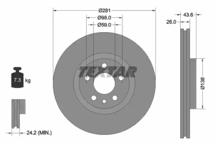 Тормозной диск TEXTAR 92074000