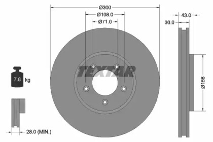 Тормозной диск TEXTAR 92099000