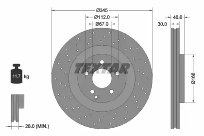 Тормозной диск TEXTAR 92123703