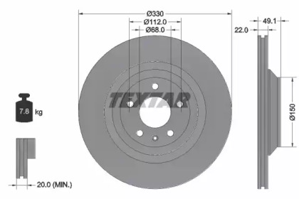 Тормозной диск TEXTAR 92132600