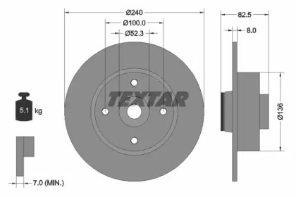 Тормозной диск TEXTAR 92154400