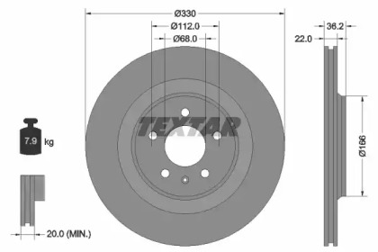 Тормозной диск TEXTAR 92160303