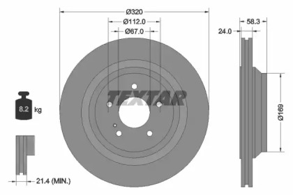 Тормозной диск TEXTAR 92160703