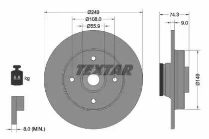 Тормозной диск TEXTAR 92194100