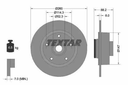 Тормозной диск TEXTAR 92195903