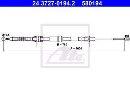 Трос ATE 24.3727-0194.2