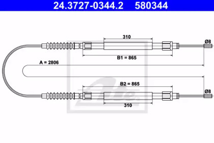 Трос ATE 24.3727-0344.2