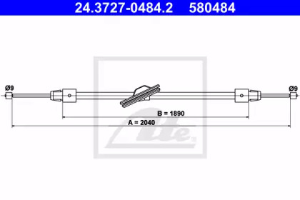 Трос ATE 24.3727-0484.2