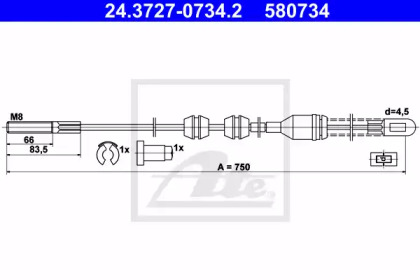 Трос ATE 24.3727-0734.2