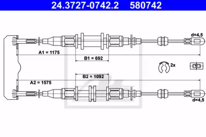 Трос ATE 24.3727-0742.2