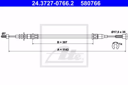 Трос ATE 24.3727-0766.2