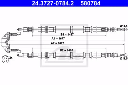 Трос ATE 24.3727-0784.2