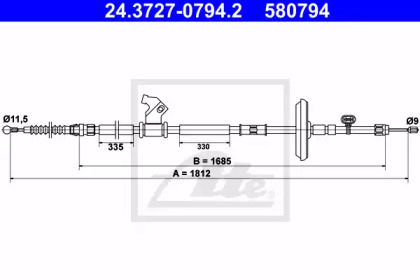 Трос ATE 24.3727-0794.2