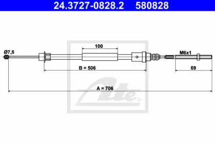 Трос ATE 24.3727-0828.2