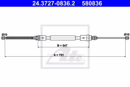 Трос ATE 24.3727-0836.2