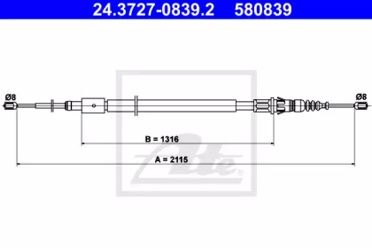 Трос ATE 24.3727-0839.2