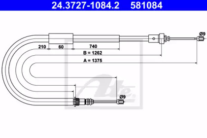 Трос ATE 24.3727-1084.2