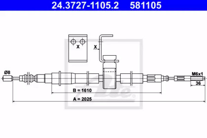 Трос ATE 24.3727-1105.2