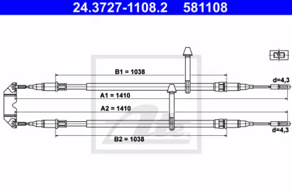 Трос ATE 24.3727-1108.2