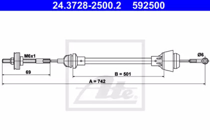 Трос ATE 24.3728-2500.2