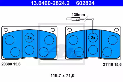 Комплект тормозных колодок ATE 13.0460-2824.2