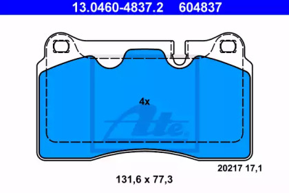 Комплект тормозных колодок ATE 13.0460-4837.2