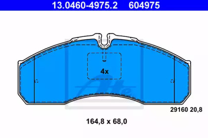 Комплект тормозных колодок ATE 13.0460-4975.2