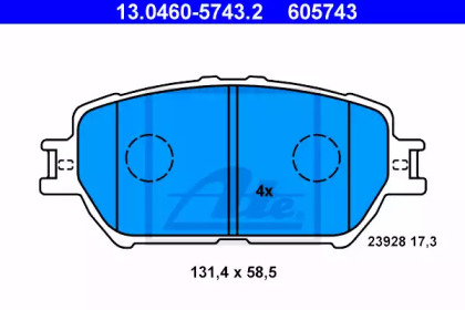 Комплект тормозных колодок ATE 13.0460-5743.2