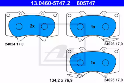 Комплект тормозных колодок ATE 13.0460-5747.2