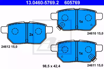 Комплект тормозных колодок ATE 13.0460-5769.2