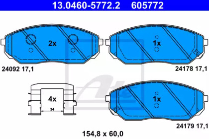 Комплект тормозных колодок ATE 13.0460-5772.2