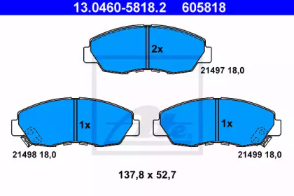 Комплект тормозных колодок ATE 13.0460-5818.2