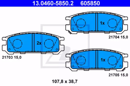 Комплект тормозных колодок ATE 13.0460-5850.2