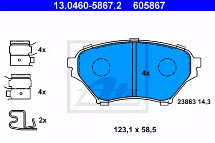 Комплект тормозных колодок ATE 13.0460-5867.2