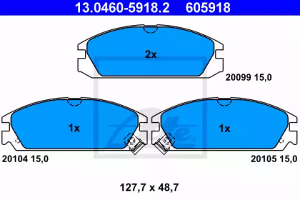 Комплект тормозных колодок ATE 13.0460-5918.2