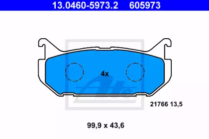 Комплект тормозных колодок ATE 13.0460-5973.2