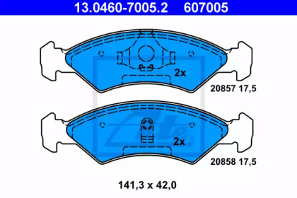 Комплект тормозных колодок ATE 13.0460-7005.2