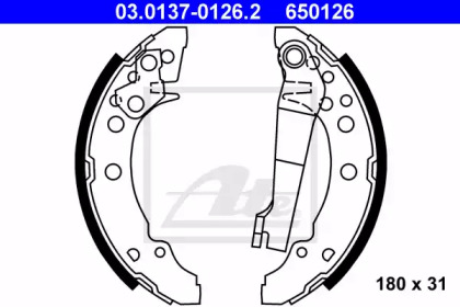 Комлект тормозных накладок ATE 03.0137-0126.2