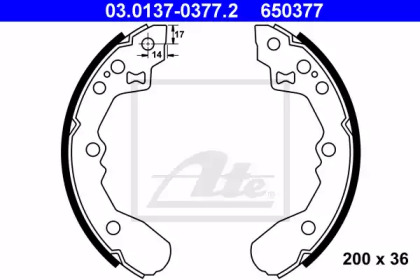 Комлект тормозных накладок ATE 03.0137-0377.2