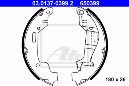 Комлект тормозных накладок ATE 03.0137-0399.2