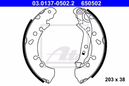 Комлект тормозных накладок ATE 03.0137-0502.2