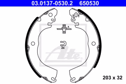 Комлект тормозных накладок ATE 03.0137-0530.2