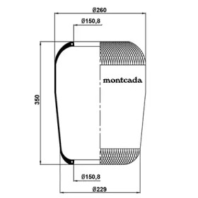 Баллон пневматической рессоры montcada 0161350