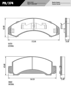 Комплект тормозных колодок FRAS-LE PD/374