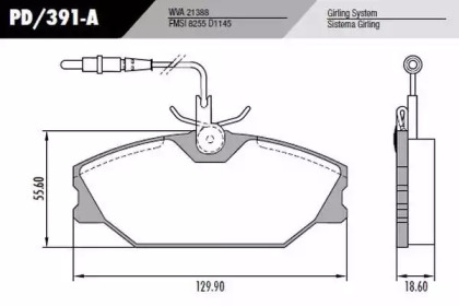 Комплект тормозных колодок FRAS-LE PD/391-A