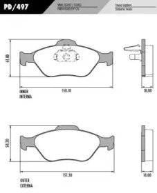 Комплект тормозных колодок FRAS-LE PD/497