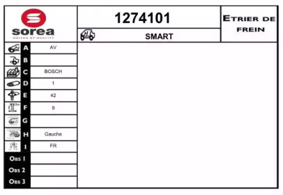 Тормозной суппорт SNRA 1274101