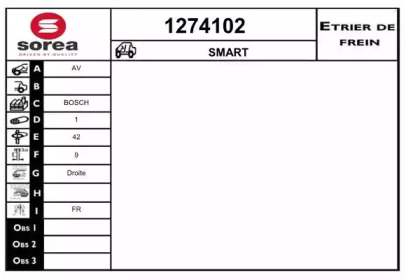 Тормозной суппорт SNRA 1274102